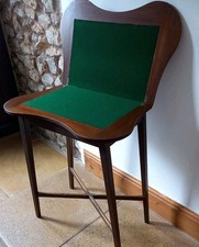 Tavolo consolle sala antica card occasionale mogano verde baize apre da 38 a 76 cm