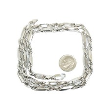 Collana catena uomo FigaRope vero argento sterling 925 massiccio Milano finitura oro 14k