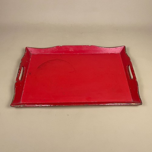 Vassoio legno laccato rosso - vassoio,