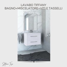 LAVABO + BASE MOBILE TIFFANY 2C L74xP46 COLORE BIANCO OPACO + MISCELATORE 