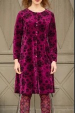 Abito camicia floreale velluto