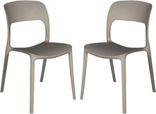 Set 2 Sedie in Polipropilene Impilabili Da Giardino Bar Ristoranti Patio Da Este