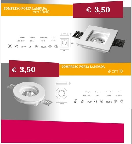 Porta faretto gesso ceramico - gesso,