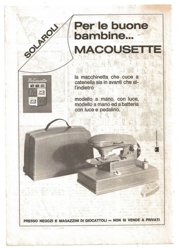 Pubblicità 1970 macousette - pubblicità,