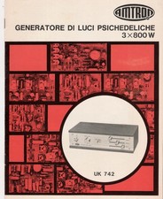 AMTRON UK 742  GENERATORE DI LUCI PSICHEDELICHE  - MANUALE ORIGINALE EPOCA