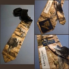 CRAVATTA UOMO (TIE)  vintage ERVE JACQUES rhinoceros Africa Collection New! rare