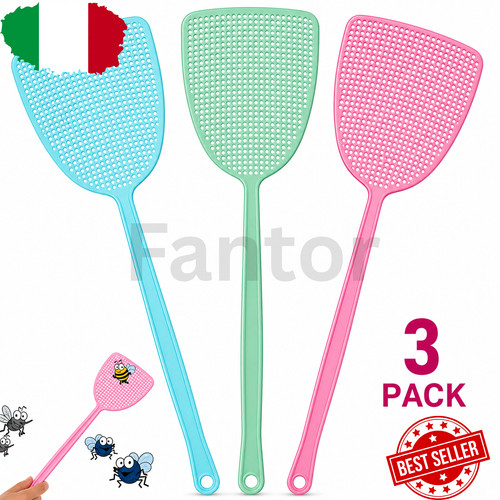3pz schiacciamosche plastica - 3pz,