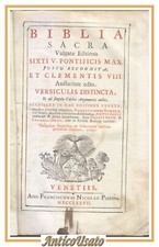 BIBLIA SACRA VULGATA EDITIONIS Sixti V pontificis Max 1777 Pezzana Libro Antico