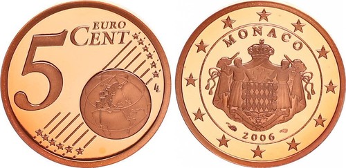 Monaco cent moneta - monaco, corso