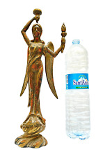 ANTICA statua scultura donna ottone color bronzo angelo vittoria alata liberty