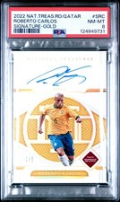 2022 Tesori Nazionali Rd. al Qatar #SRC Roberto Carlos firma oro /5 PSA 8