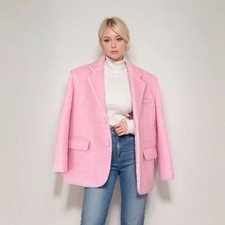 Cappotto Rosa Chic Con Revers