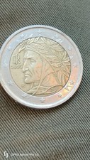 moneta da 2 euro Dante Alighieri rara errore di conio 2005