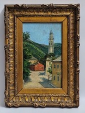 Giuseppe Sidoli ( Piacenza 1884 - 1975 ) Quadro Dipinto Olio su Tavola Chiavari