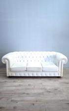 80863 Divano Chester tre posti in pelle bianca