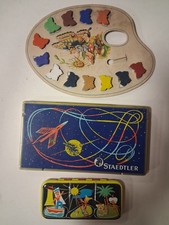 Scatola Latta Farfalla Funghetto Gnomo Staedtler Angora Pastello Acquerello 