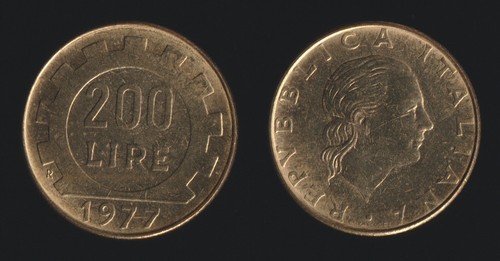 200 lire 1977 lavoro italia - lire,