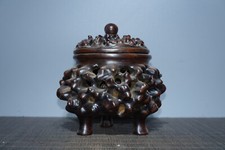 Vecchia stufa di incenso cicatrice in legno di pero tibetano