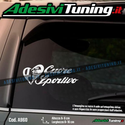 Adesivo cuore sportivo alfa - adesivo,