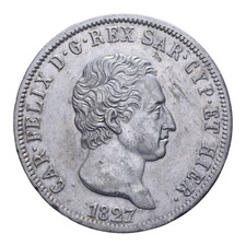 5 LIRE 1827 GENOVA CARLO
