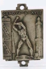 Placca 1940 Trofeo Industria Ansaldo FIAT Pirelli L.M. Genova - Originale