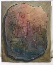 🌈 MARIGO OTTONE ( Carrara 1930 🇮🇹)OLIO SU TELA NATURA MORTA del 1966 No Rosai