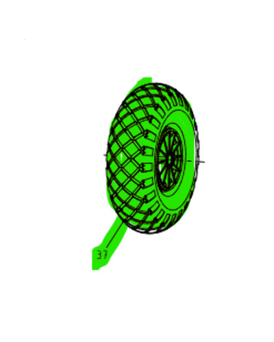Ruota gommata cerchio - ruota, d.90
