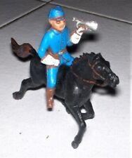 Soldatino Cromoplasto Landi NORDISTA A CAVALLO CON TROMBA nero Far West