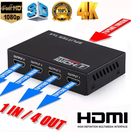 Splitter hdmi 1x4 con uscite - 1x4,