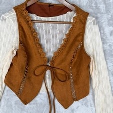 Canotta donna marrone ecopelle