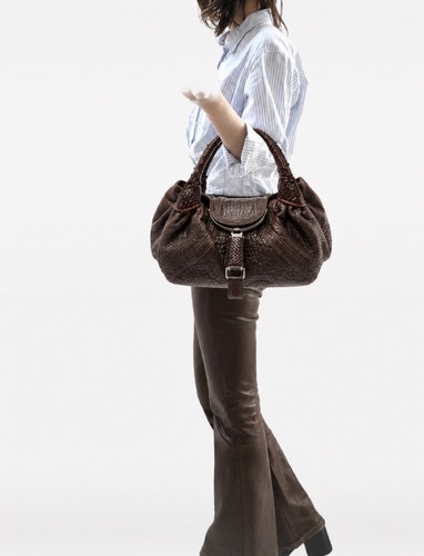 Borsa spia fendi pelle - pelle, manico