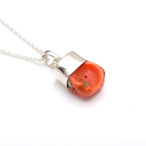 Collana catena grezza corallo