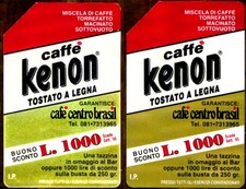 G 394 C&C 2433 2 SCHEDE TELEFONICHE  USATE CAFFE' KENON VARIANTI COLORI