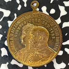 1902 Great Britain Edward & Alexandra Coronation Greenock Medal Lot#T3040 30mm
