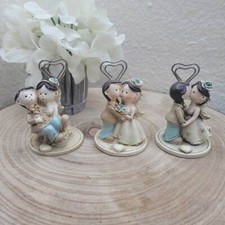STOCK 6 PZ Coppia Sposi con Clip Portafoto - Bomboniera, Segnaposto