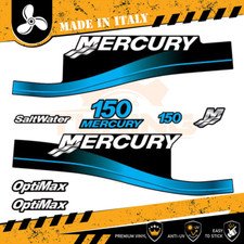 Decalcomania Adesivi Motore Fuoribordo Mercury 150 cv - Optimax AZZURRO