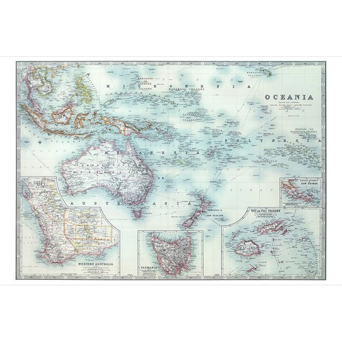 Poster mappa oceania a2 - poster, a1