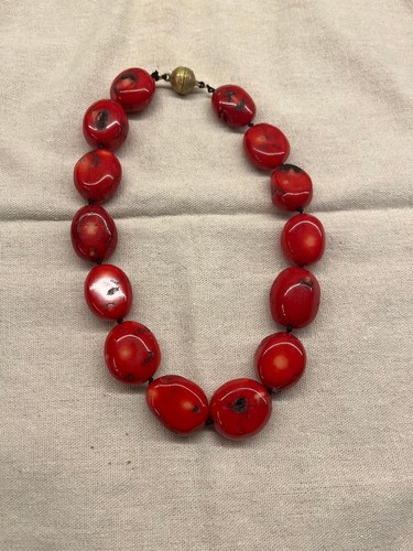 Vintage chunky red bamboo - chunky,