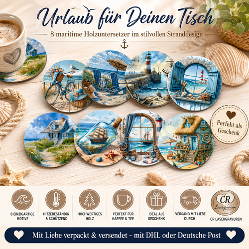 Set sottobicchieri legno - sottobicchieri,