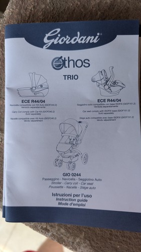 Passeggino trio giordani ethos - passeggino,