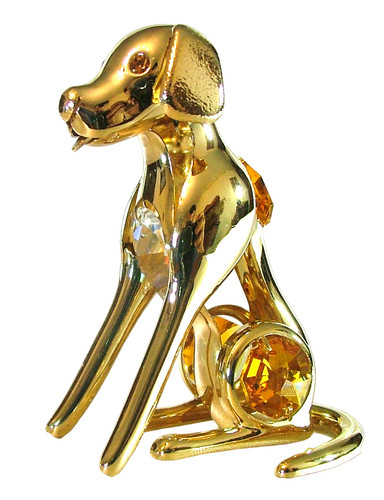 Cane labrador seduto 24k gold - cane,
