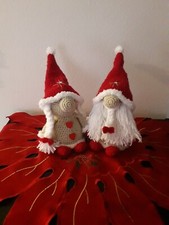 Gnomi, fatti a mano, uncinetto, regalo, rosso, decorazione casa, Natale, festa