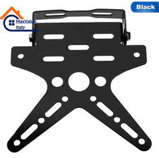 Portatarga Regolabile Universale Nero per Scooter Moto 50cc Ciclomotore