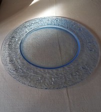 Piatto Da Portata in vetro satinato colore azzurro, diametro cm.30,5. 