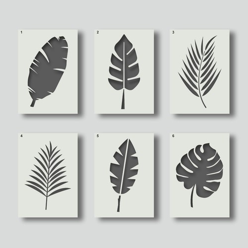 Foglie tropicali stencil