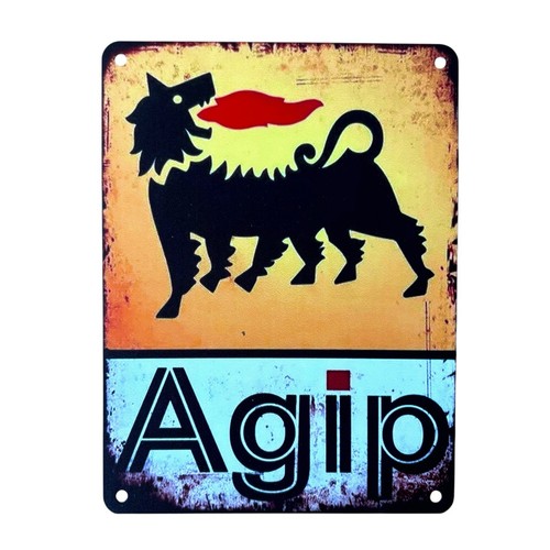 Targa latta officina agip - in,