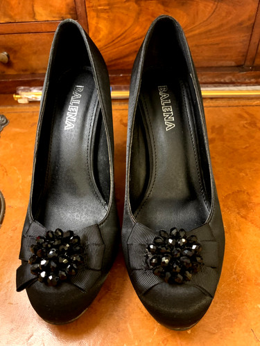 Scarpe decolte raso nero - raso,