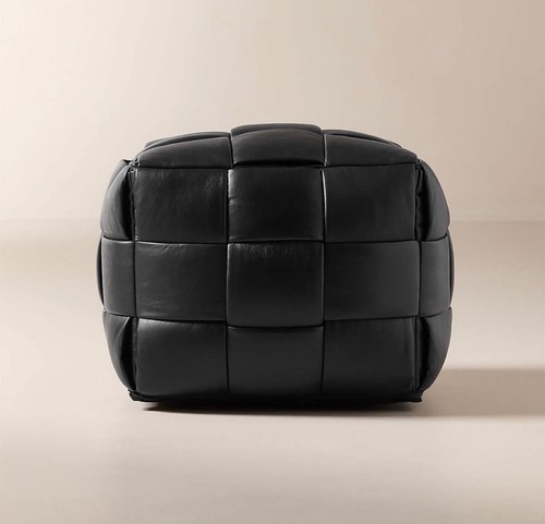 Pouf pelle intrecciata - in,
