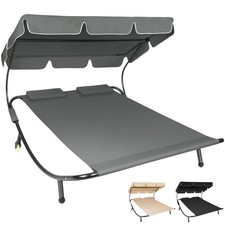 Lettino Prendisole Doppio Sdraio Tenda Da Sole Richiudibile Robusto Per 2Persone