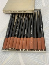 Vintage usa Box 12 Pencil Co 1140 Black w/ Res Rubber Grip Dip Pen No Nib Holder